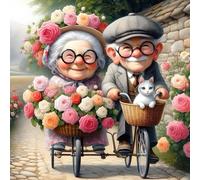 QINRUBB 5D DIY Lovers Diamond Painting Kits,Round Full Drill Valentine's Day Diamond Art Painting Kits for Adults Beginners, DIY Painting by Numbers Diamond Art Kits for Home Fashion Decor 30x30cm