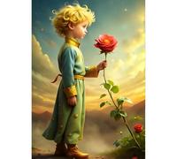 QINRUBB 5D DIY Prince Diamond Painting Kits,Round Full Drill Rose Diamond Art Painting Kits for Adults Beginners, DIY Painting by Numbers Cartoon Diamond Art Kits for Home Fashion Decor 30x40cm