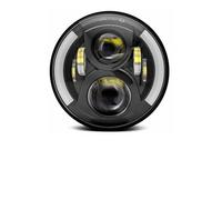 QINSHU Faro Delantero 7 Pulgadas Con LED Ojo Angular Carcasa Anillo Embellecedor Tipo Cubo Soporte Montaje Para Faro Delantero Moto Focos(G)