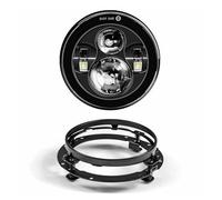 QINSHU Faro Delantero LED De 7" Con Proyector Y 4 Luces Cruce 1/2 Para Touring, Electra Glide, Color Negro Faro Delantero Moto Focos(Black NO DRL)