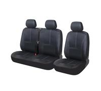 QINSHU Fundas Asientos Coche Fundas para Asientos De Coche 2+1 De Cuero Negro para Iveco para Daily Cool Fundas Asientos Furgoneta Resistentes E Impermeables Cubre Asiento Coche