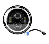 QINSHU luz conducción Para Jeep Para Wrangler JK TJ Faros Angel Eye DRL Ámbar Intermitente Faro 7 Pulgadas LED 6000K 60W