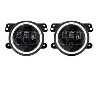QINSHU luz conducción Para Jeep Para Wrangler JK TJ LJ 60W Luces Antiniebla LED De 4 Pulgadas Con Anillo Halo Blanco DRL Lámpara Señal Giro Ámbar