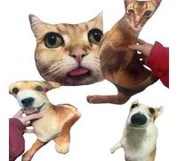 QINSHUI Almohadas para Mascotas feas Personalizadas, Customized Ugly Pet Pillows, DIY Abstract Personalized Custom Pet Pillow, Funny Cute Custom Cat Dog Pillow-No White Edges