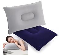 Qinsky Almohadas Hinchables,2 Pcs Cojines inflables Almohadas de Camping Hinchables Almohada de Viaje Ultraligera Almohada de Playa para Camping Senderismo o Montañismo 34x22 cm