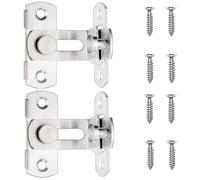 Qinsky Cerradura de Puerta Corrediza de Granero,2 PCS Pestillo Puerta Corredera 90 Grados de Acero Inoxidable Pestillo Deslizante para Ventana Corrediza Adecuada para Puerta de Gabinete