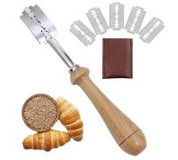 Qinsky Cuchillo de Panadero,Herramienta de Corte de Pan Cuchillo de Baguette Cuchillo para DIY Pan Herramienta de Puntuación de Pan para Viene con Cinco Cuchillas