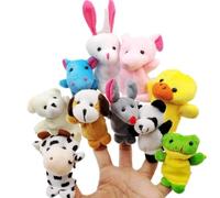 Qinsky Marionetas para Dedos,Marionetas de Mano de Animales 10 Pack Suave Dedo de Las Marionetas para Bebé Ninos Educativos Juguete Accesorios