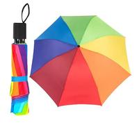 Qinsky Paraguas Arco Iris, Paraguas de Viaje Portátil y Plegable Unisex para Hombre y Mujer