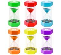 Qintora 6 Piezas Relojes de Arena,Reloj de Arena Temporizador,Temporizador de Colores, 1/3/5/10/15/30 Min,para el Aprendizaje,Juego de Cronometraje, Regalos Decoración de Oficina en Casa
