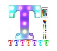 Qinwei Colorful LED Marquee Letter Lights with Remote Light Up Marquee Signs Party Bar Letters with Lights Decorations for The Home --- Multicolor T