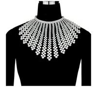 QINYUML Tocados Sexy Mujer Perla Cuerpo Cadena Sujetador mantón Moda tamaño Ajustable Collares Tops Cadena Vestido de Novia Perlas joyería Corporal Tocado Boda(STL-203)