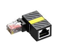QINZITAO Adaptadores Ethernet RJ45 en ángulo recto compatibles con adaptador de cable Ethernet Cat6 RJ45 macho a hembra extensor de red