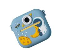 QINZITAO Cámara para niños con funda de silicona de dinosaurio, pantalla de 2.4 pulgadas, batería recargable integrada en juegos y reproducción de música