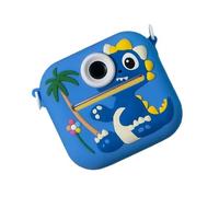 QINZITAO Cámara para niños con funda de silicona de dinosaurio, pantalla de 2.4 pulgadas, batería recargable integrada en juegos y reproducción de música