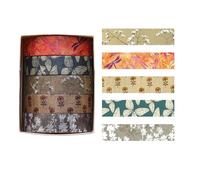 QINZITAO Cinta adhesiva decorativa con estampado de plantas de bosques, cinta decorativa para cuentas de mano, cinta para artistas para decoración de álbumes de recortes