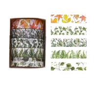 QINZITAO Cinta adhesiva decorativa con estampado de plantas de bosques, cinta decorativa para cuentas de mano, cinta para artistas para decoración de álbumes de recortes