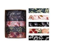 QINZITAO Cinta adhesiva decorativa con estampado de plantas de bosques, cinta decorativa para cuentas de mano, cinta para artistas para decoración de álbumes de recortes