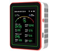 QINZITAO Detector de cualidades de aire para el hogar, medidor de contaminación de CO2 PM2.5, formaldehído, TVOC, medidor de temperatura