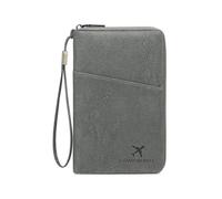 QINZITAO Funda para pasaporte con cremallera, cartera para pasaportes para viajes, funda para tarjetas de bloqueo RFID, accesorios de viaje impermeables