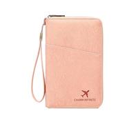 QINZITAO Funda para pasaporte con cremallera, cartera para pasaportes para viajes, funda para tarjetas de bloqueo RFID, accesorios de viaje impermeables