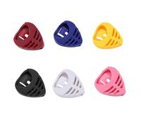 QINZITAO Juego de 6 soportes para púas de guitarra, diseño de triángulos, ABS, compacto, almacenamiento para músicos