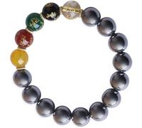 QINZITAO Natural Energy Terahertz - Pulsera elástica para mujeres y hombres, ajuste cómodo, pulsera de piedras de cristales, ideal para cumpleaños