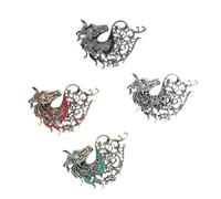 QINZITAO Paquete de 2/4 elegantes broches de cabeza de caballo, joyería de aleación elegante para mujeres y hombres, juego de accesorios de moda