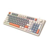 QINZITAO Teclado con cable USB de 94 teclas, teclado de membrana de sensación mecánica para PC, portátil