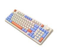 QINZITAO Teclado con cable USB de 94 teclas, teclado de membrana de sensación mecánica para PC, portátil