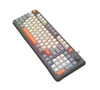 QINZITAO Teclado con cable USB de 94 teclas, teclado de membrana de sensación mecánica para PC, portátil