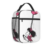 QIOEURYU Bolsa de Almuerzo Contenedor portátil de almuerzo Mafalda Love You Thermal Box Lonchera Bolsa de comida de playa para Trabajo,Escuela,Viajes,Picnic,Oficina