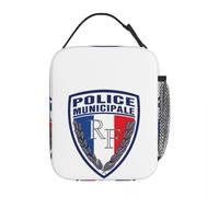 QIOEURYU Bolsa de Almuerzo INSIGNIA DE LA POLICÍA MUNICIPAL FRANCESA Aislado para mujeres Nevera térmica Caja de comida Loncheras Contenedor para Trabajo,Escuela,Viajes,Picnic,Oficina