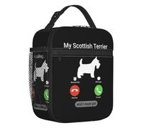 QIOEURYU Bolsa de Almuerzo Mi Scottish Terrier Is Calling Aislado para Mujeres Scottie Dog Resuable Thermal Cooler Bento Box para Trabajo,Escuela,Viajes,Picnic,Oficina