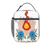 QIOEURYU Bolsa de Almuerzo para Mujeres Hombres Unisex Calcifer The Hearts Una Carga Pesada Una Bolsa de Almuerzo para Trabajo,Escuela,Viajes,Picnic,Oficina