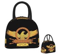 QIOEURYU Bolsa De Almuerzo Prueba De Fugas Bolsas De Mano Aisladas Spqr Romanas Antiguas Para Mujeres Y Niños Cajas De Comida Portátiles Lonchera Térmica Para El Trabajo Escuela Picnic Viaje