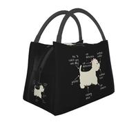 QIOEURYU Bolsa de Almuerzo Westie Dog Anatomy Aislado para Acampar West Highland White Terrier Nevera térmica portátil para mujeres para Trabajo,Escuela,Viajes,Picnic,Oficina