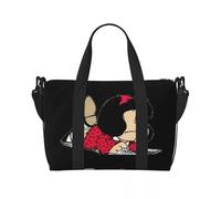 QIOEURYU Bolsa de Viaje Bolso de playa Mafalda lindo personalizado para mujeres Argentina Cómic de Quino Cómic Compartimento grande Gimnasio Playas Loisirs al Aire Libre Regalos de vacaciones