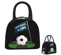 QIOEURYU Bolsas De Almuerzo Bolsas De Fútbol Aisladas Bolsa De Fútbol Es Vida Para Mujeres Niños Cajas De Comida Portátiles Caja De Almuerzo Térmica Para Picnic Al Aire Libre Escuela
