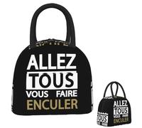 QIOEURYU Bolsas de Almuerzo Unisex ALLER TOUS VOUS FAIRE ENCULER activas con caja Bento aislada Bolsas de Picnic Bolsa térmica Regalos Vintage clásicos para Mujeres y Hombres