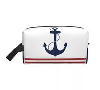 QIOEURYU Bolsas de viaje azul marino con rayas Bolsa de artículos de aseo de viaje Sailor de vela Organizador de maquillaje cosmético Almacenamiento de belleza Kit Dopp Regalos