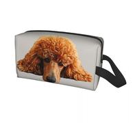 QIOEURYU Bolsas de viaje Bolsa personalizada de Caniche Kawaii para mujeres Maquillaje de perro Organizador cosmético para perritos Armario de belleza para mujeres Estuche de Kit Dopp