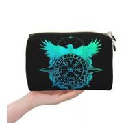 QIOEURYU Bolsas de viaje, símbolos místicos y Vegvisir Pentagrama gótico y brújula vikinga para mujeres, bolsa de cosméticos, maquillaje, bolsa de aseo, ocio Regalos navideños al aire libre