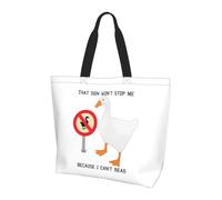 QIOEURYU Bolsos de Mano de Hombro Signo de ganso sin título Lona de compras imparable Bolsos de hombro de gran capacidad Bolso de supermercado para mujeres Loisirs Confort Regalos de vacaciones