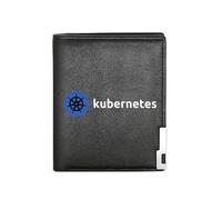 QIOEURYU Cartera de hombre Kubernetes Plataforma de orquestación de contenedores para nube Aplicaciones nativas Negocios casual para hombres Elegante Sencillo práctico Calidad