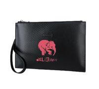 QIOEURYU Cartera impresa elefante rosa fondo negro delirio elegante bolso de hombre PU a la moda y práctico para llevar a diario regalos para hombres y mujeres