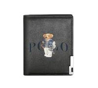 QIOEURYU Cartera impresa oso polo diseño gráfico chaqueta varsity atlético clásico premium business para hombres casual elegante sencillo práctico de calidad regalos para hombres mujeres