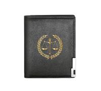 QIOEURYU Clásico Emblema del Premio Golden Scales of Justice de la cartera: Business Mens Casual Elegante, Sencillo, Práctico y Estiloso, Gráfico Cre para hombres y mujeres