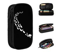 QIOEURYU Estuches de lápices Encantador Buceo con tiburones Buceador Hobby Caja de bolígrafos Bolsa de almacenamiento grande para niños Suministros escolares Papelería Regalos de vacaciones