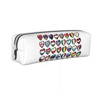 QIOEURYU Estuches para lápices canción de Eurovisión Banderas Corazones Bolsas de bolígrafos Caja de bolígrafos para niños y niñas Estudiantes Papelería Bolsa de cosméticos Regalos de vacaciones